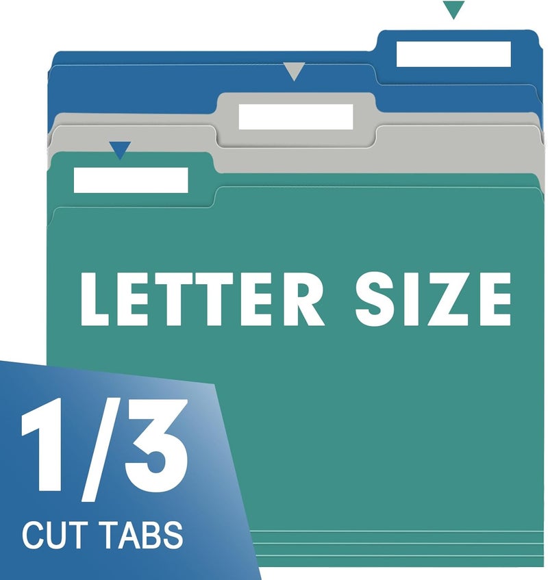 RAZCC File Folder, 150 Pack 1/3 Cut Tab File Folders Letter Size, Colored File Folders for Office Classroom Use, Colored Folders with Tabs, Assorted 5 Colors - Image 3